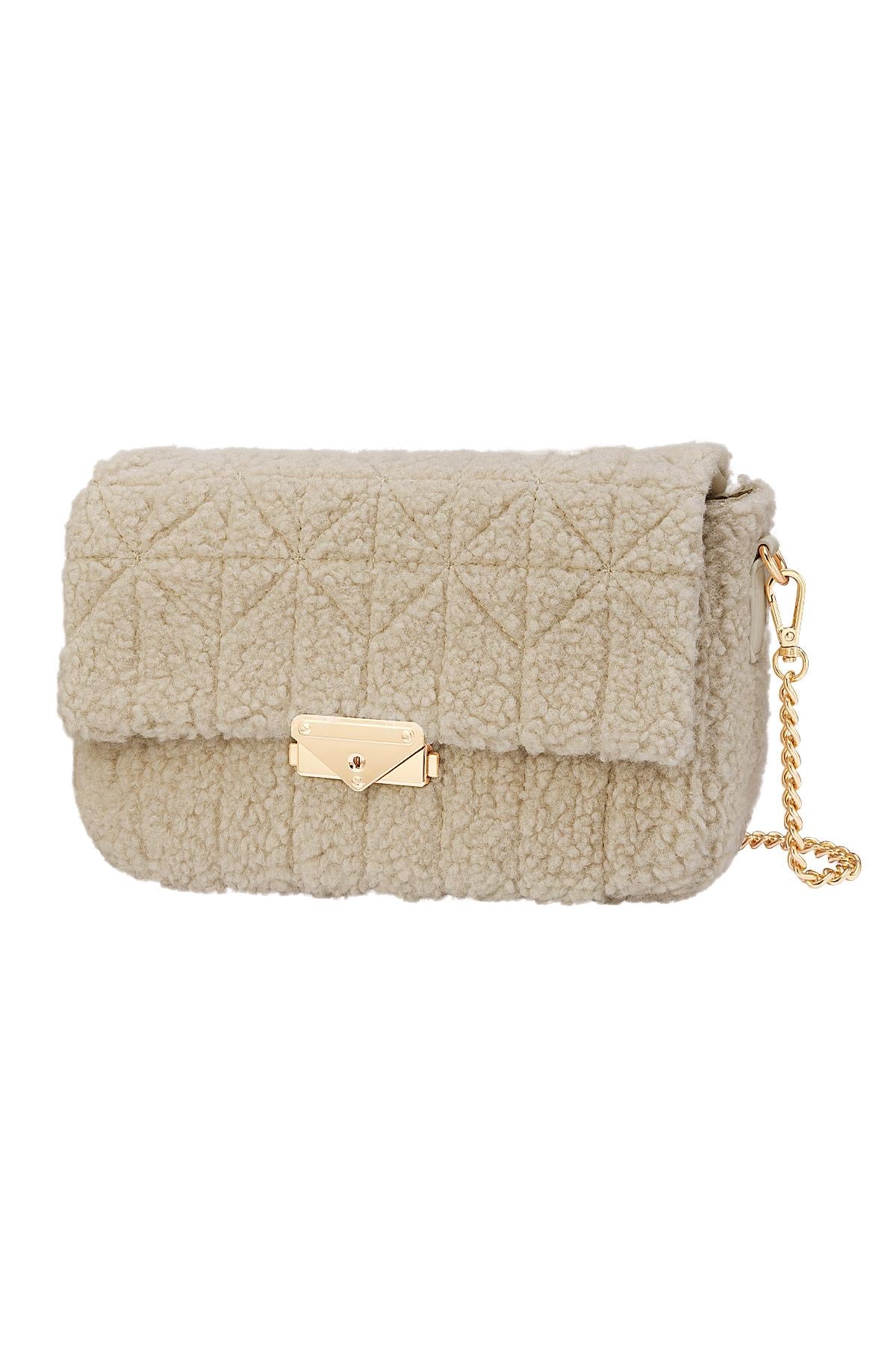 Vina schoudertas teddy - beige